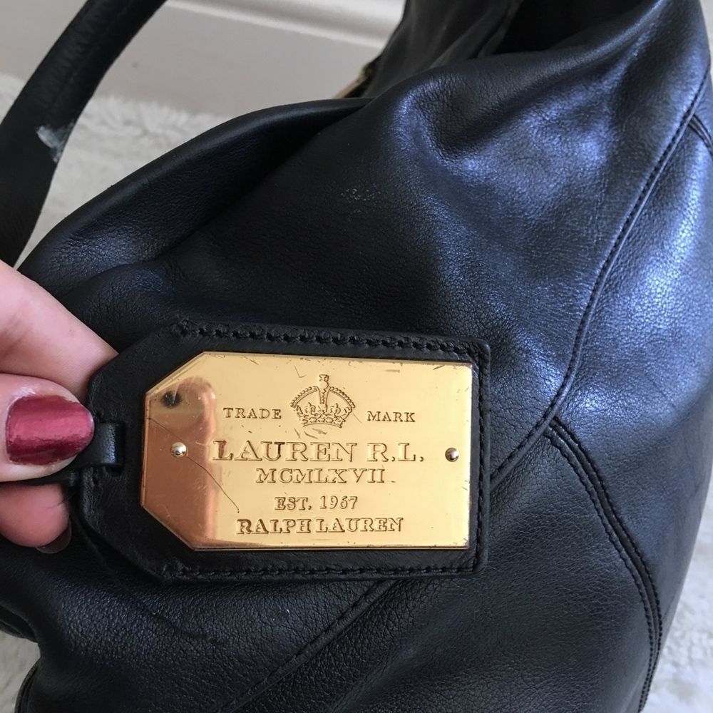 Ralph Lauren Black Leather Hobo Bag - Picture 4 of 8